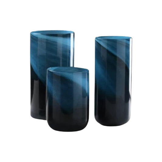 Dome Blue and Black Vase