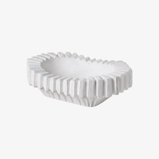 Vertical Groove Plate White