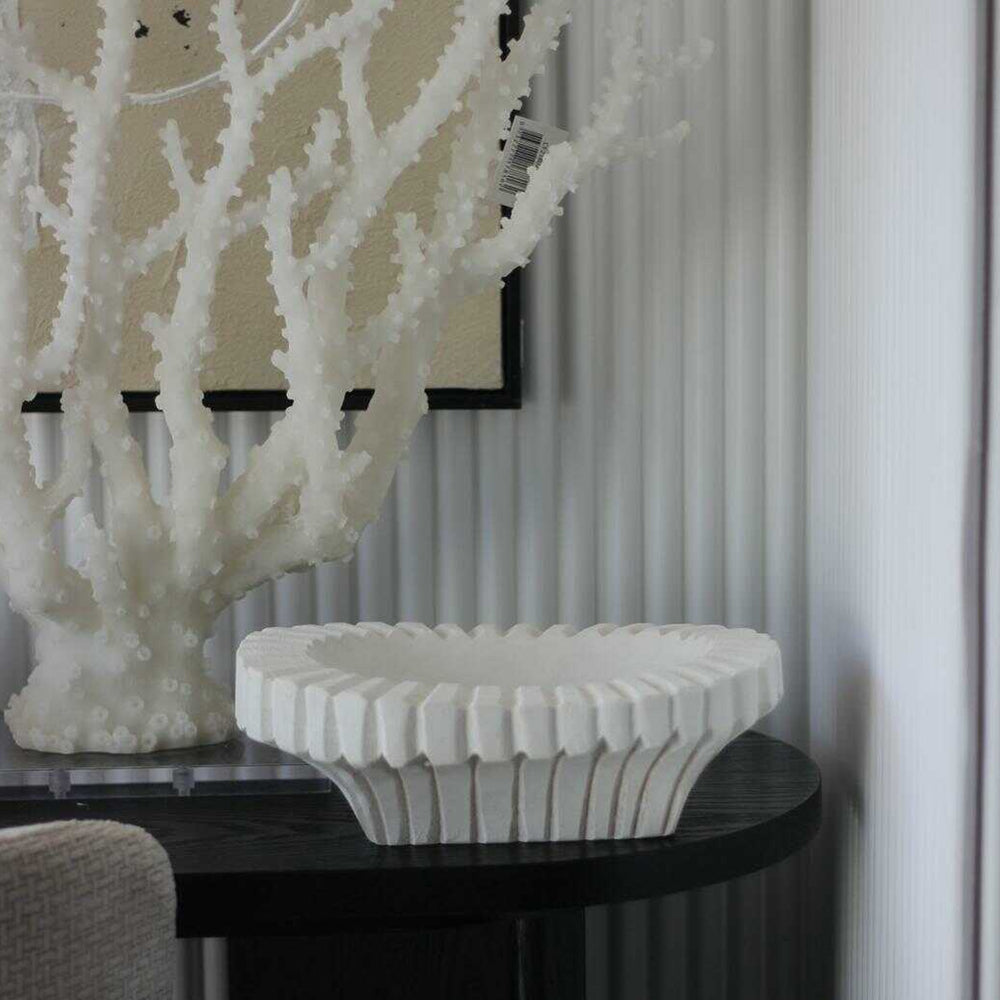 Vertical Groove Plate White